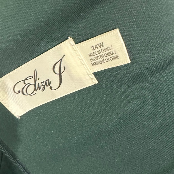 NWT ELIZA J Asymmetric Draped Ruffle Scuba Sheath Dress in Hunter Green Size 24w - Picture 13 of 13